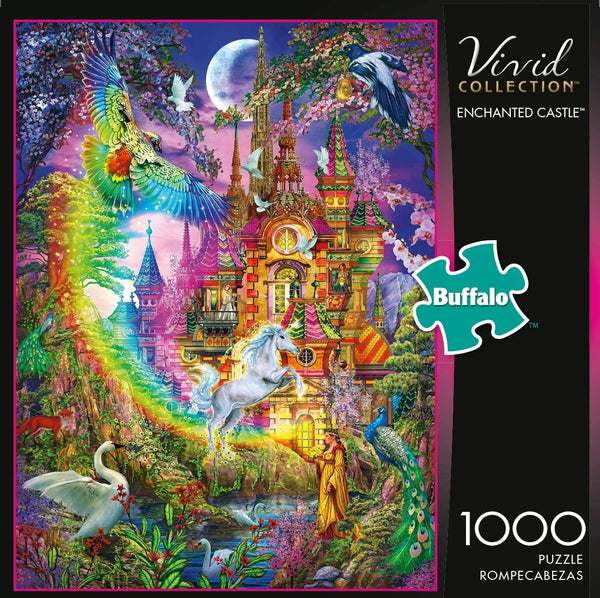 Buffalo Games - Vivid Collection - Enchanted Castle - 1000 Piece Jigsaw Puzzle