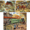 Bits and Pieces - Value Set of Three (3) 300 Piece Jigsaw Puzzles for Adults - Each Puzzle Measures 18&quot; X 24&quot; - 300 pc The Old Mill Pond, General Store, Home to Lambertville Jigsaws by Artist Ruane Manning