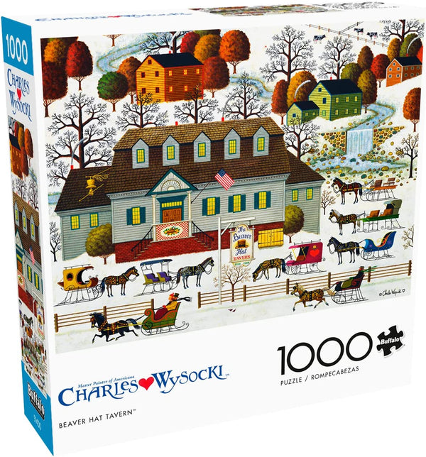 Buffalo Games - Beaver Hat Tavern by Charles Wysocki Jigsaw Puzzle (1000 Pieces)