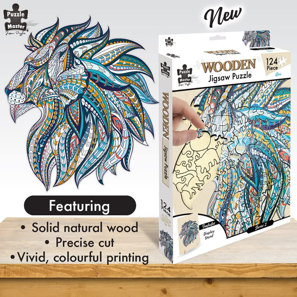 Puzzle Master - Lion 2 Wooden Jigsaw Puzzle (124 Pieces)