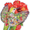Bits and Pieces - 750 Shaped Piece Jigsaw Puzzle 20" x 27" - Hummingbird Garden - Blossoms, Birds and Butterflies and Several Playful Cats by Artist Rosiland Solomon