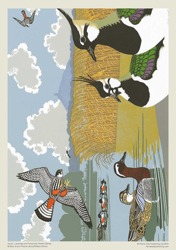 Flame Tree Studio - Ducks, Lapwings and Falcons by Robert Gillmor Jigsaw Puzzle (1000 Pieces)