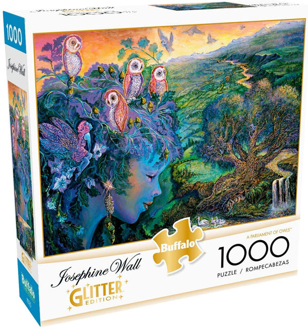 Buffalo Games - Flights of Fantasy - A Parliament of Owls (Glitter Edition) by Josephine Wall Jigsaw Puzzle (1000 Pieces)