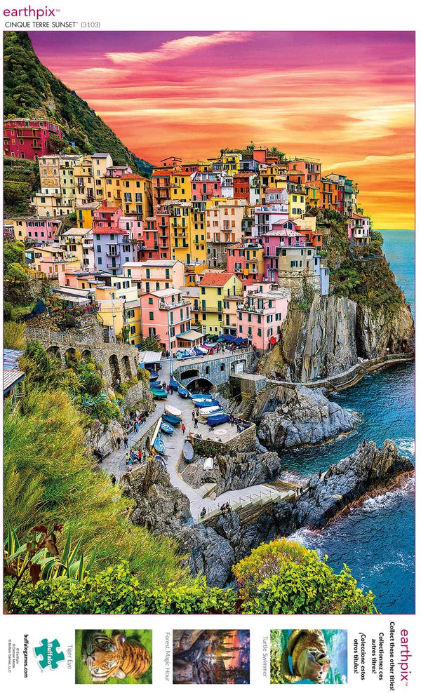 Buffalo Games - Earthpix Collection - Cinque Terre Sunset Jigsaw Puzzle (500 Pieces)