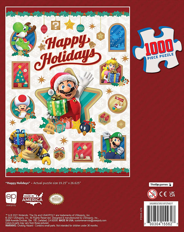 USAOpoly - Super Mario Happy Holidays Jigsaw Puzzle (1000 Pieces)