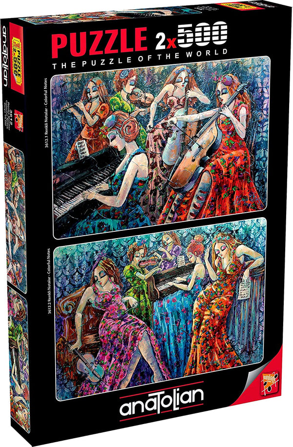Anatolian - 2X500p Colourful Notes Jigsaw Puzzle (1000 Pieces)