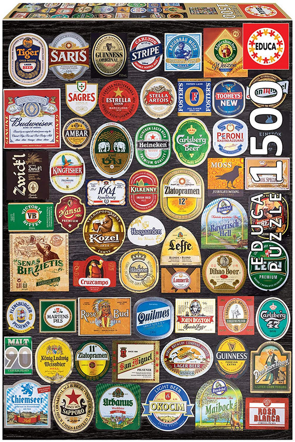 Educa - Beer Labels Collage Jigsaw Puzzle (1500 Pieces)