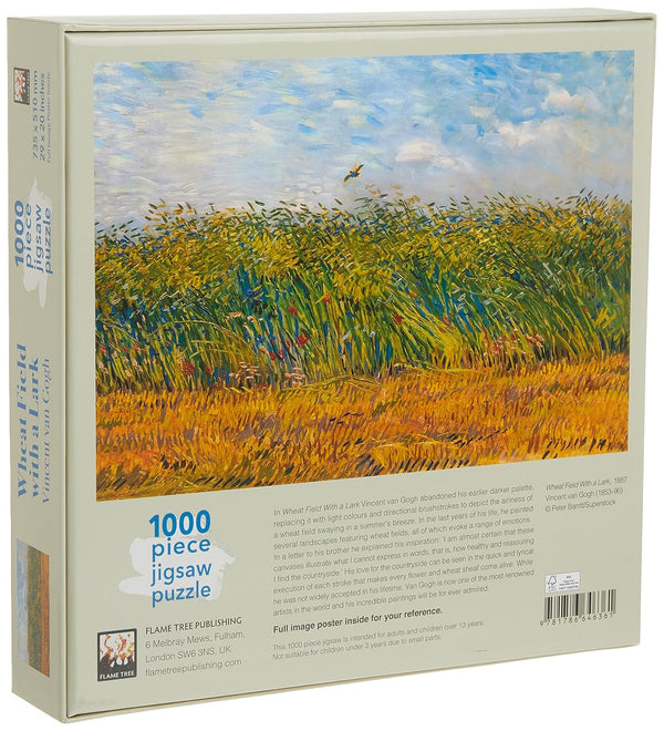 Flame Tree Studio - Wheat Field With a Lark by Vincent Van Gogh Jigsaw Puzzle (1000 Pieces)