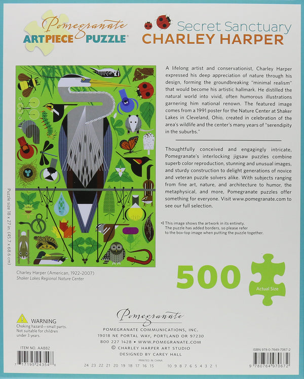 Pomegranate - Secret Sanctuary by Charley Harper Jigsaw Puzzle (500 Pieces)