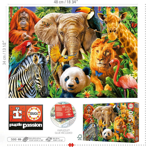 Educa - Wild Animals Jigsaw Puzzle (500 Pieces)