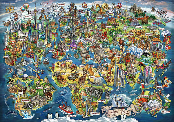 Anatolian - Wonderful World Map Jigsaw Puzzle (3000 Pieces)