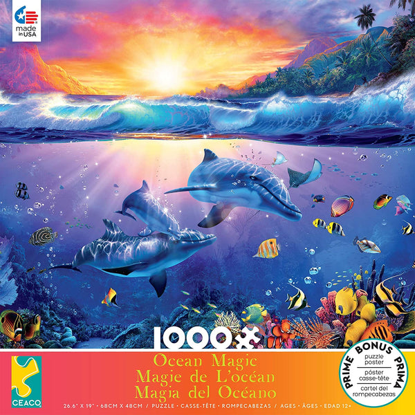 Ceaco Ocean Magic Collection Twilight in Paradise Jigsaw Puzzle, 1000 Pieces