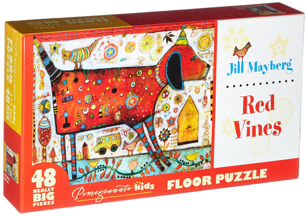 Pomegranate - Red Vines Floor Puzzle by Jill Mayberg Jigsaw Puzzle (48 Pieces)