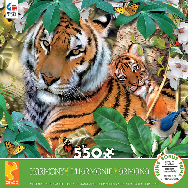 Ceaco Harmony - Tigers  550 Piece Jigsaw Puzzle