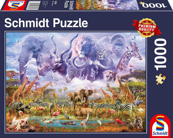 Schmidt - Animals at The Watering Hole Jigsaw Puzzle (1000 Pieces)
