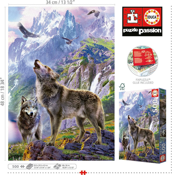 Educa - Wolves On The Rocks Jigsaw Puzzle (500 Pieces)