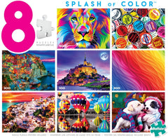 Buffalo Games Splash of Color 8-in-1 Jigsaw Puzzle Multi Pack