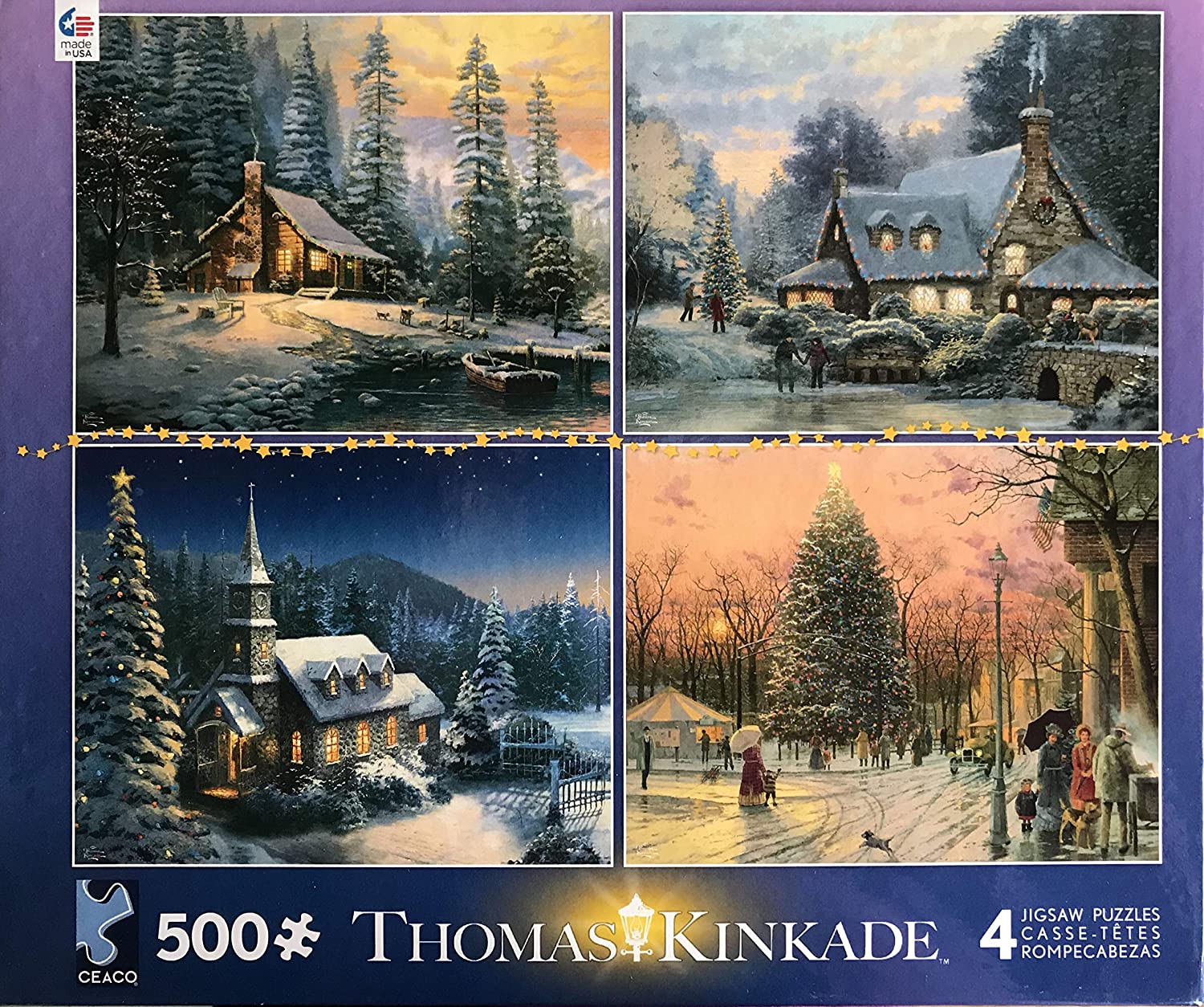 BRAND NEW Disney Parks Exclusive Thomas Kinkade Puzzle 4 in 1 500 Piece  Puzzles
