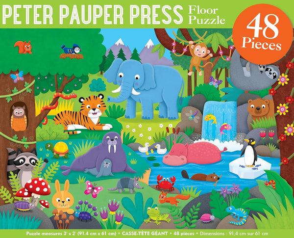 Peter Pauper Press - Animal Kingdom Floor Puzzle Jigsaw Puzzle (48 Pieces)