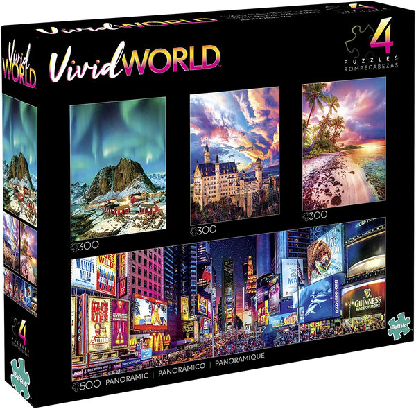 Buffalo Games 4-in-1 Vivid World Jigsaw Puzzle Multipack