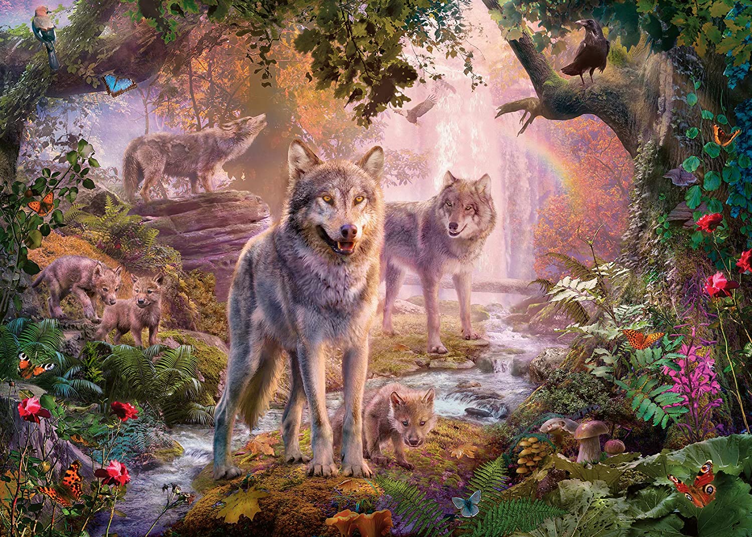 1500 Pc Puzzles Rgs Wolves Ravensburger - Summer Wolves Jigsaw Puzzle (1000 Pieces) | I Love Puzzles
