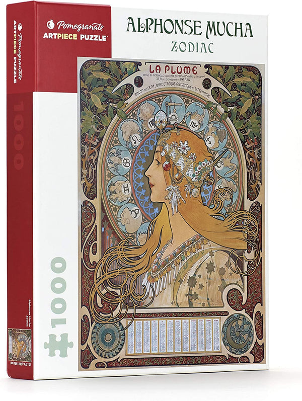 Pomegranate - Zodiac by Alphonse Mucha Jigsaw Puzzle (1000 Pieces)