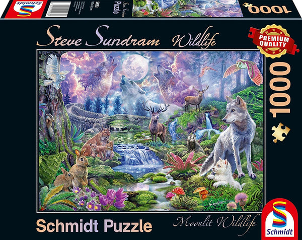 Schmidt - Moonlit Wildlife by Steve Sundram Jigsaw Puzzle (1000 Pieces)