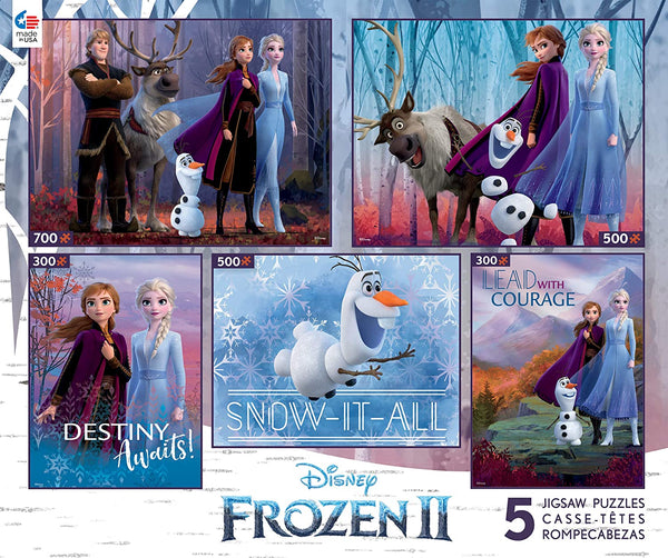 Disney - Frozen II Puzzle - 5 in 1 Multipack - (2) 300 Pieces, (2) 500 Pieces, (1) 750 Pieces