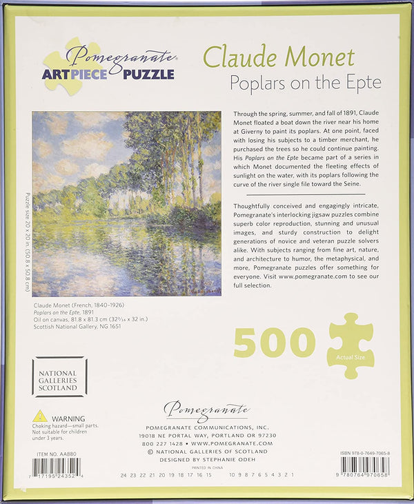 Pomegranate - Poplars On The Epte by Claude Monet Jigsaw Puzzle (500 Pieces)