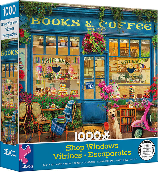 Ceaco - Shop Windows - Books and Coffee Jigsaw Puzzle (1000 Pieces)