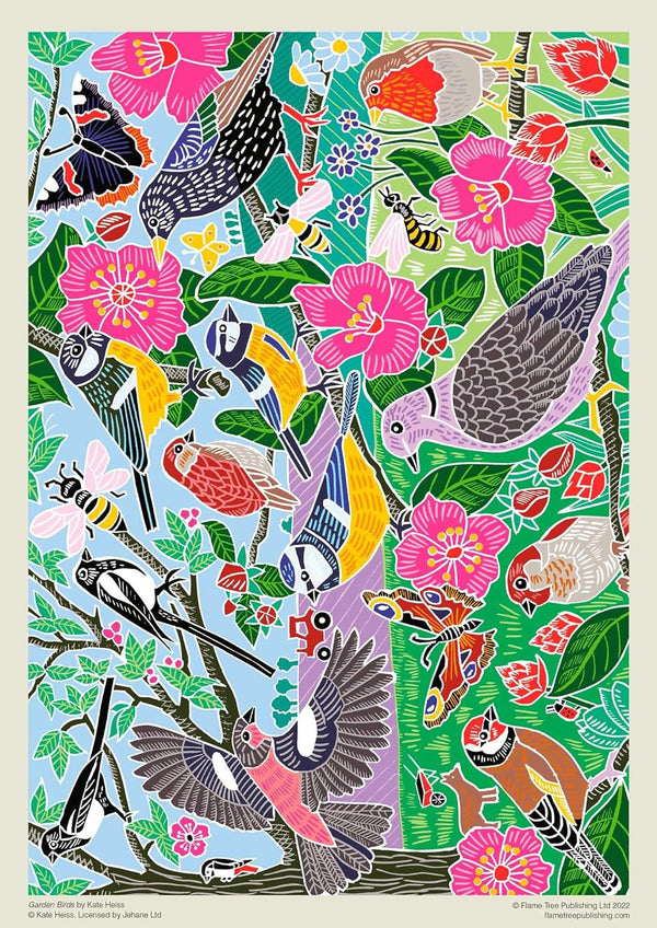 Flame Tree Studio - Garden Birds by Kate Heiss Jigsaw Puzzle (1000 Pieces)