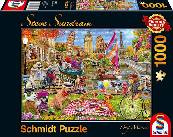 Schmidt - Dog Mania Dog Crazy by Steve Sundram Jigsaw Puzzle (1000 Pieces)