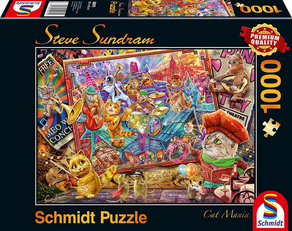 Schmidt - Cat Mania by Steve Sundram Jigsaw Puzzle (1000 Pieces)