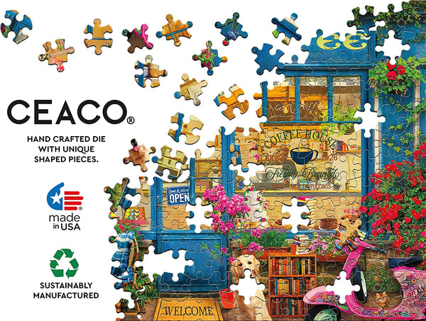 Ceaco - Shop Windows - Books and Coffee Jigsaw Puzzle (1000 Pieces)