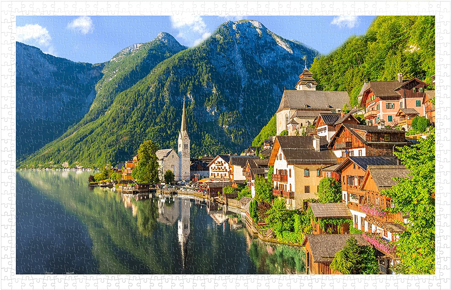Puzzle 1000 Pezzi Arte Montagne, Austria, Hallstatt, Villaggio, Nebbia 75 * 50Cm Puzzle 1000 Pezzi Arte Montagne, Austria, Hallstatt, Villaggio, Nebbia 75 * 50Cm