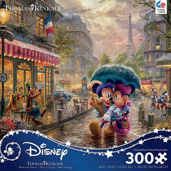 Ceaco - Mickey & Minnie in Paris XL by Thomas Kinkade Jigsaw Puzzle (300 Pieces)