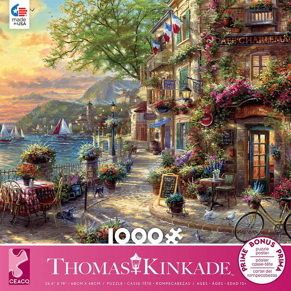 Ceaco - French Riviera Cafe by Thomas Kinkade Jigsaw Puzzle (1000 Pieces)