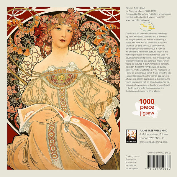 Flame Tree Studio - Reverie Mucha by Alphonse Mucha Jigsaw Puzzle (1000 Pieces)