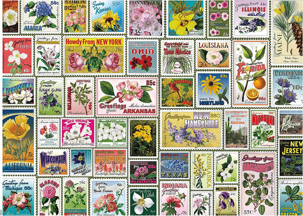 Ceaco - Stamps - Flowers Jigsaw Puzzle (1000 Pieces)