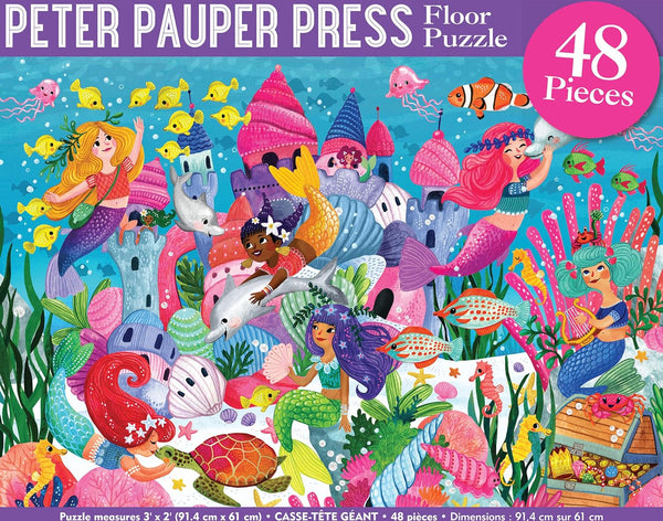Peter Pauper Press - Mermaid Adventure Kids' Floor Puzzle Jigsaw Puzzle (48 Pieces)