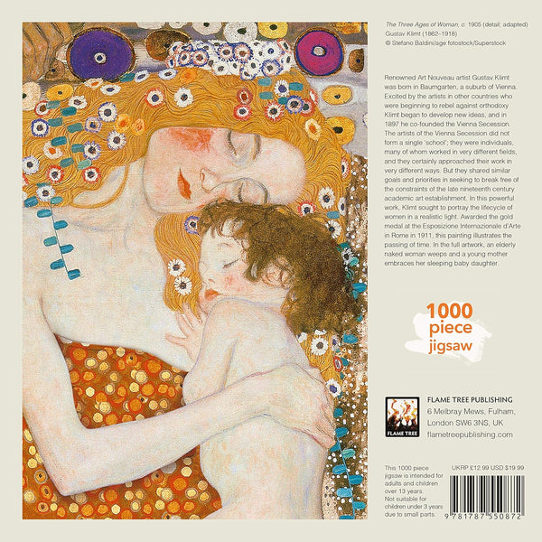 Flame Tree Studio - Three Ages of Women by Gustav Klimt Jigsaw Puzzle (1000 Pieces)