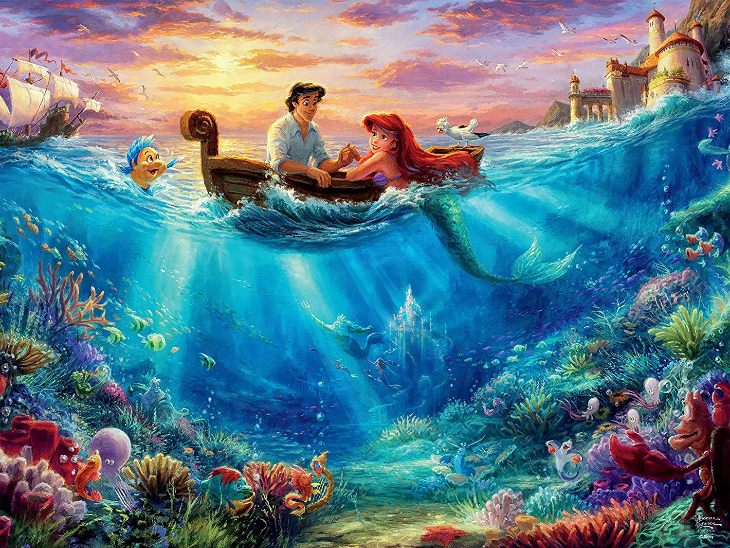 Puzzle Kinkade: La sirenetta: Celebrazione dell'Amore - 1000 pz - Schmidt 58036 Puzzle Kinkade: La sirenetta: Celebrazione dell'Amore - 1000 pz - Schmidt 58036