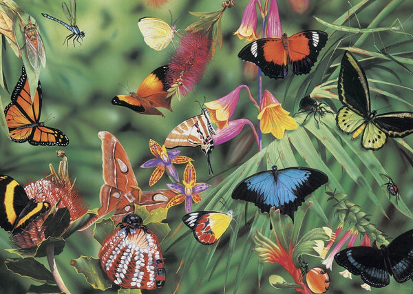 Blue Opal - Butterflies & Beetles by Garry Fleming Jigsaw Puzzle (1000 Pieces)