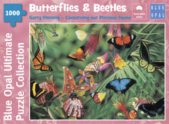 Blue Opal - Butterflies & Beetles by Garry Fleming Jigsaw Puzzle (1000 Pieces)