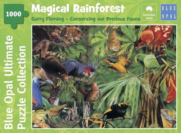 Blue Opal - Magical Rainforest by Garry Fleming Jigsaw Puzzle (1000 Pieces)