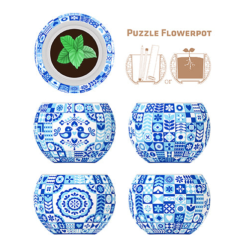 Pintoo - Flowerpot Danish Folklore Style Jigsaw Puzzle (80 Pieces)
