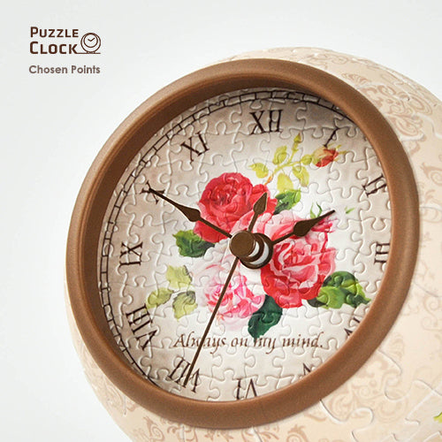 Pintoo - Classic Rose Plastic Puzzle Clock Jigsaw Puzzle (145 Pieces)