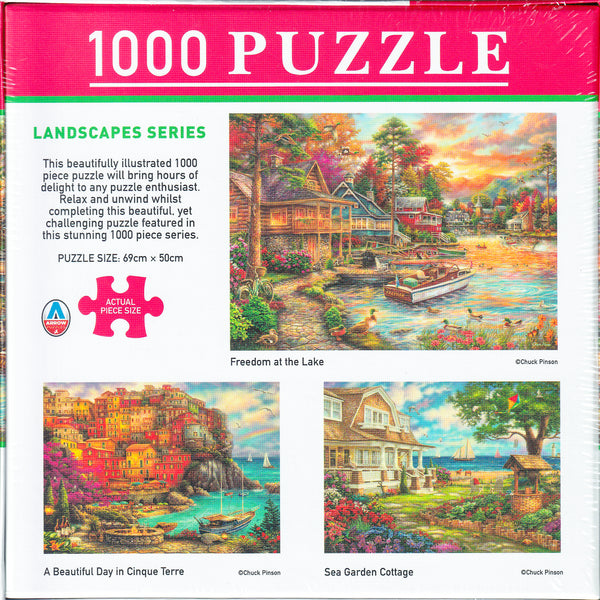 Arrow Puzzles - Landscape Series - A Beautiful Day in Cinque Terre by Chuck Pinson Jigsaw Puzzle (1000 Pieces)