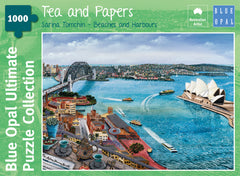 Blue Opal - Sarina Tomchin - Tea & Papers Jigsaw Puzzle (1000 pieces)