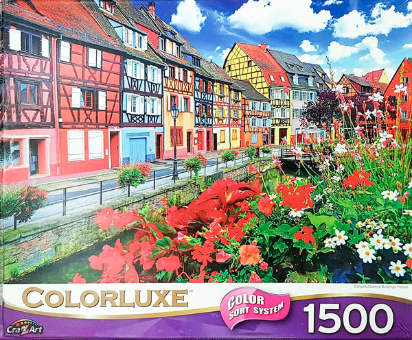 Colorluxe - Colourful Colmar Buildings, France Jigsaw Puzzle (1500 Pieces)
